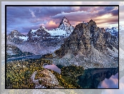 Jeziora, Alberta, Góry Skaliste, Kanada, Mount Assiniboine, Lasy, Góra