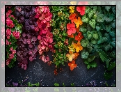 Hortensje, Liście, Kwiaty, Kolorowe