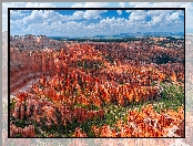 Iglice skalne Hoodoos, Kanion, Stany Zjednoczone, Niebo, Park Narodowy Bryce Canyon, Skały, Stan Utah