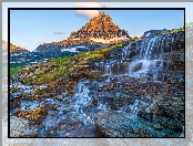 Wodospady, Stany Zjednoczone, Góra, Skały, Park Narodowy Glacier, Stan Montana