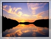 Zachód, Słońca, Quetico Lake